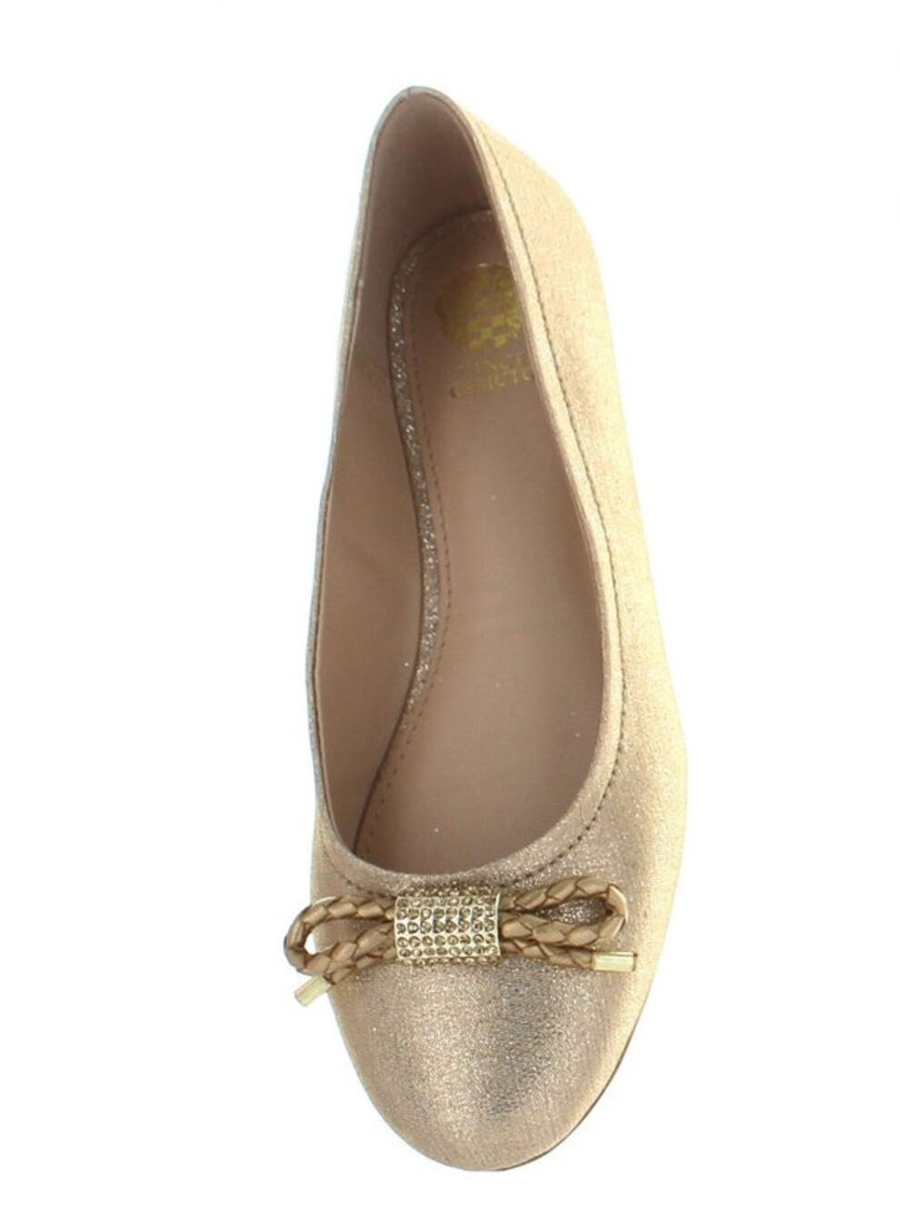 Vince Camuto Girls Penelope Gold Sparkly Flat Formal Shoe 11.5